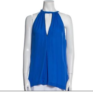 A.L.C. Blue Keyhole Cutout Halter top